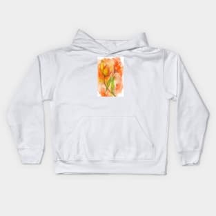 Orange Flower Abstract Kids Hoodie